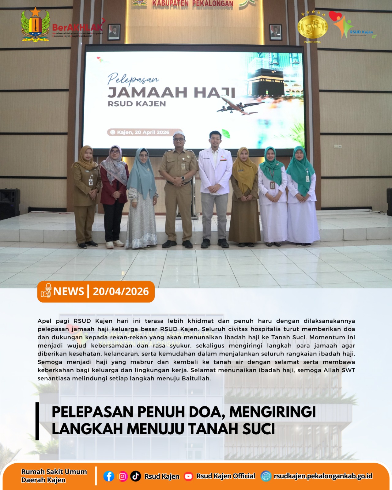 Pelepasan Penuh Doa, Mengiringi Langkah Menuju Tanah Suci