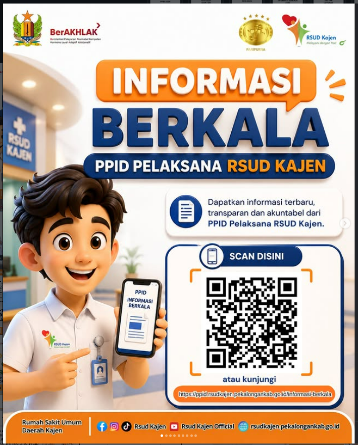 Hai Sobat Sehat RSUD Kajen, Informasi Berkala PPID Pelaksana RSUD Kajen dapat diakses melalui link https://ppid.rsudkajen.pekalongankab.go.id/informasi-berkala
